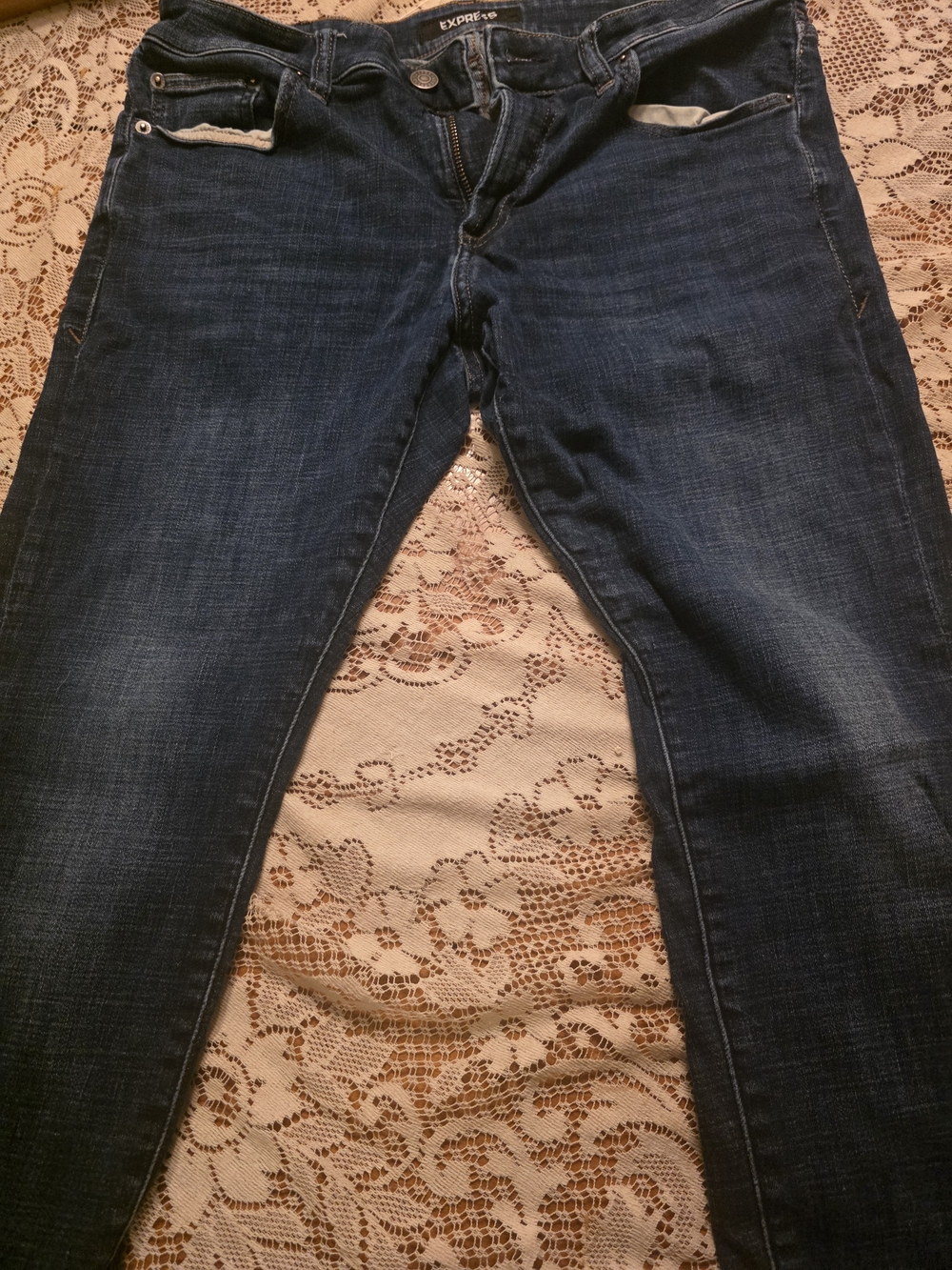 Express Men's Skinny Jeans in Dark Blue